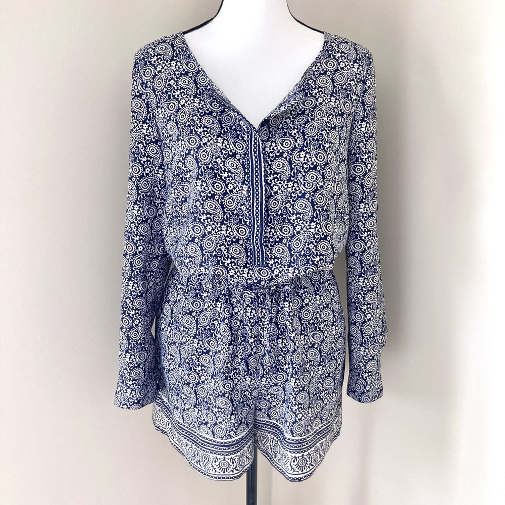 Ann Taylor Loft Paisley Long Sleeve Romper Size 2 - Picture 7 of 16